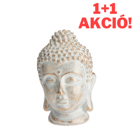 Java Champagne buddha fej szobor 23,5cm